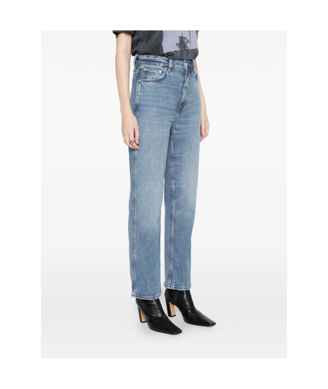 ANINE BING Синие прямые джинсы, фото 5