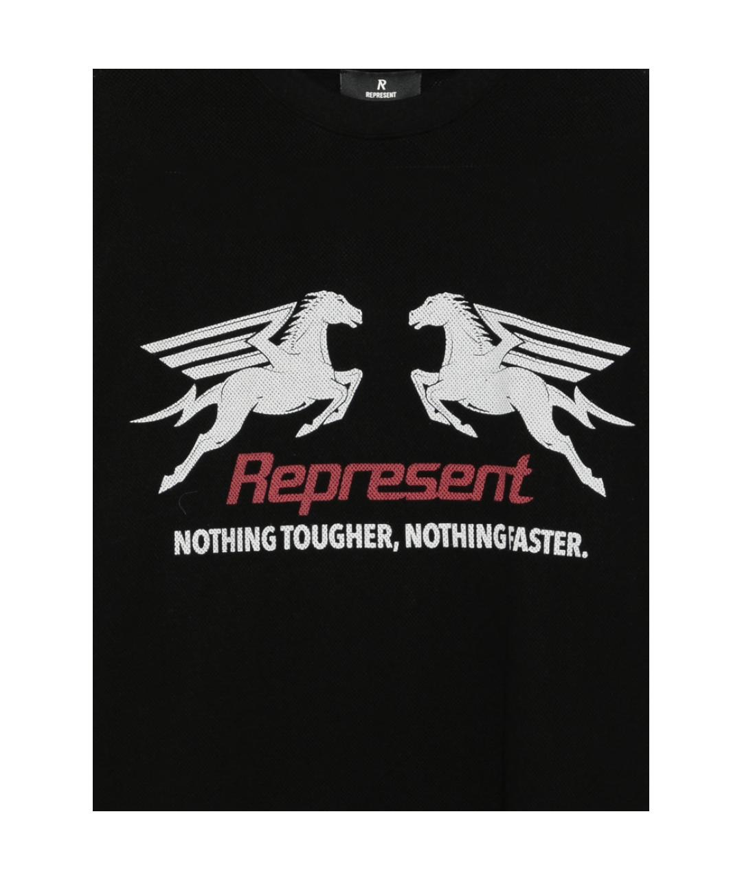 REPRESENT Черная хлопковая футболка, фото 3