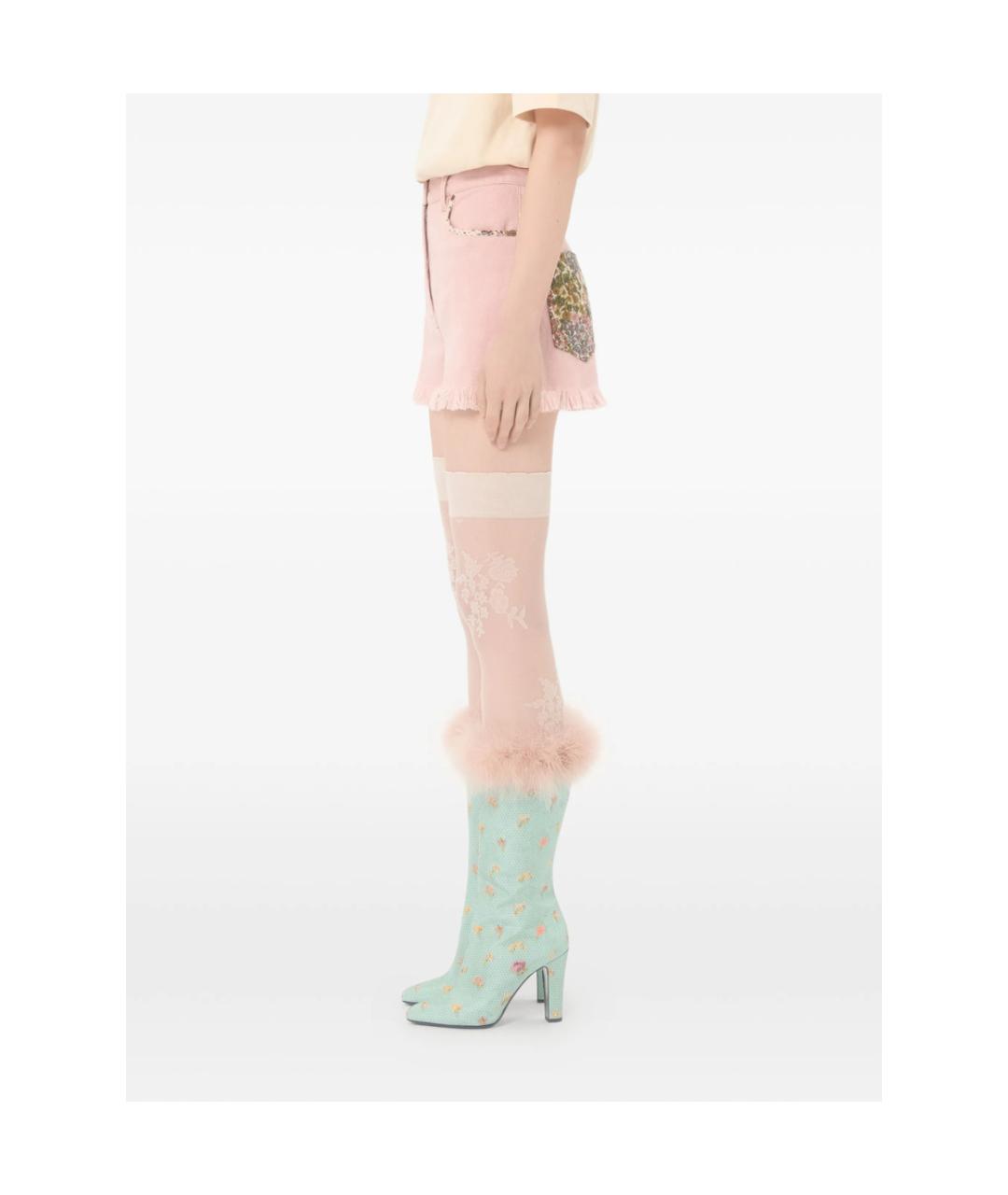 VALENTINO Розовые хлопковые шорты, фото 6