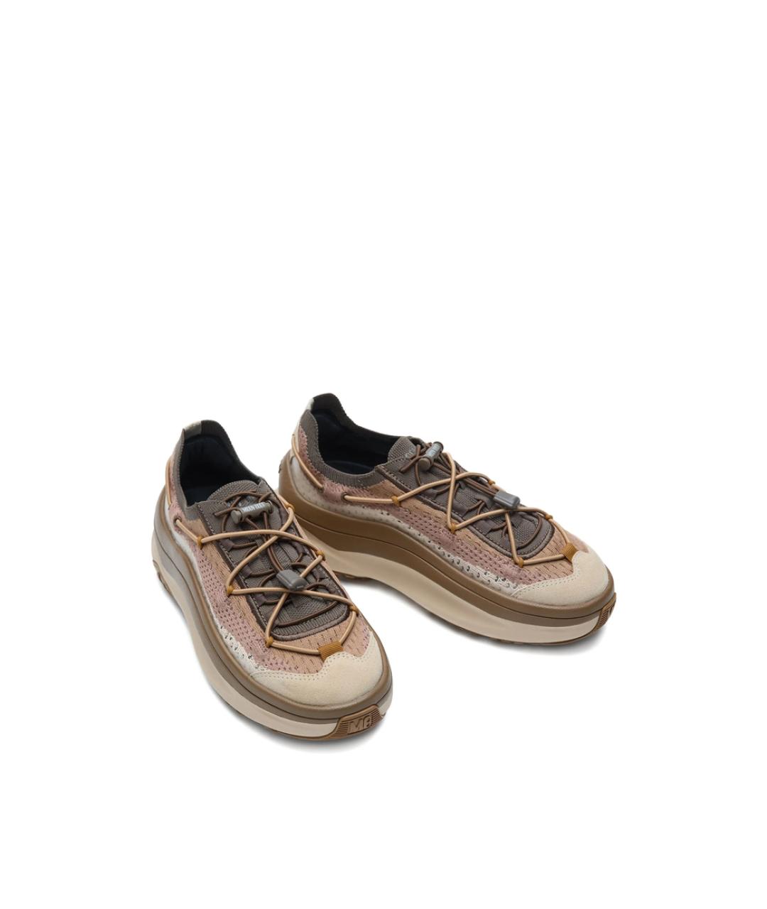 MOON BOOT Коричневые текстильные низкие кроссовки / кеды, фото 2