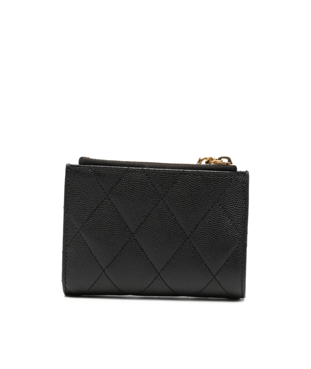 SAINT LAURENT Черный кожаный кошелек, фото 3