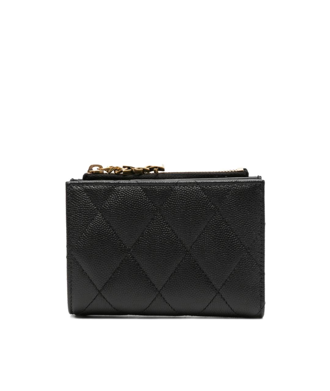 SAINT LAURENT Черный кожаный кошелек, фото 1