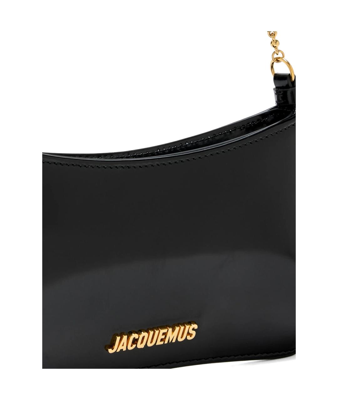 JACQUEMUS Черная кожаная сумка через плечо, фото 4
