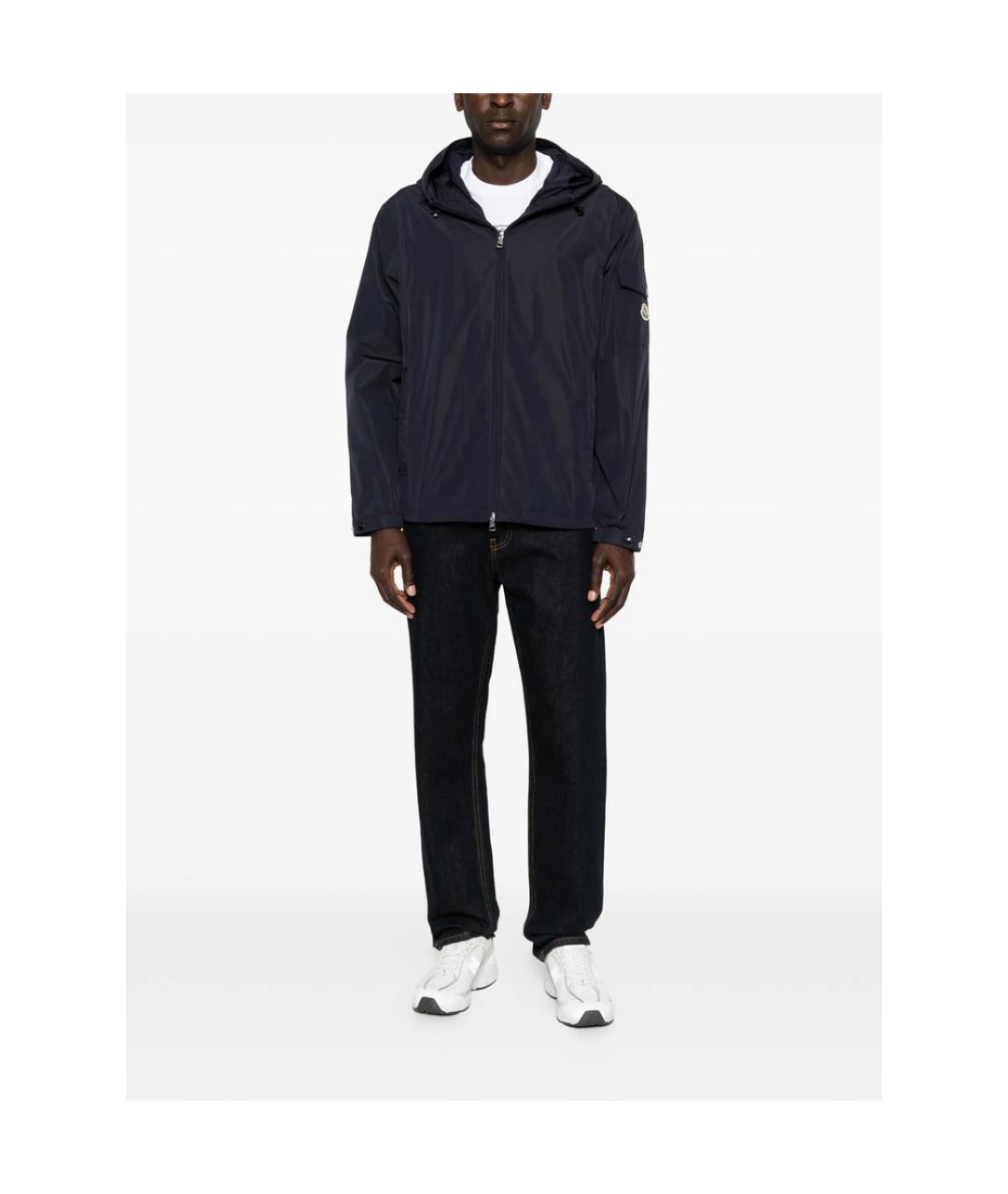 MONCLER Синяя полиэстеровая куртка, фото 2