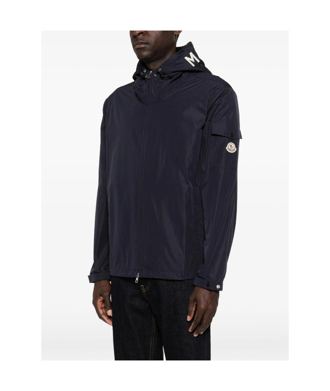 MONCLER Синяя полиэстеровая куртка, фото 5