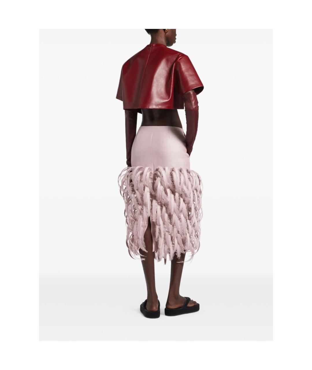 BALENCIAGA Бордовая кожаная блузы, фото 4