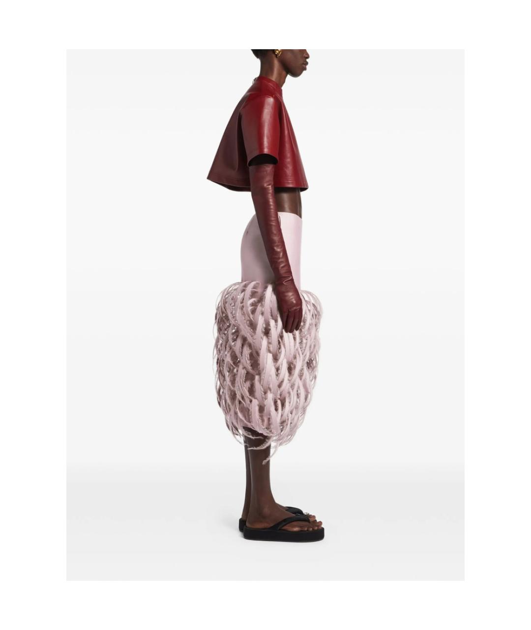 BALENCIAGA Бордовая кожаная блузы, фото 5