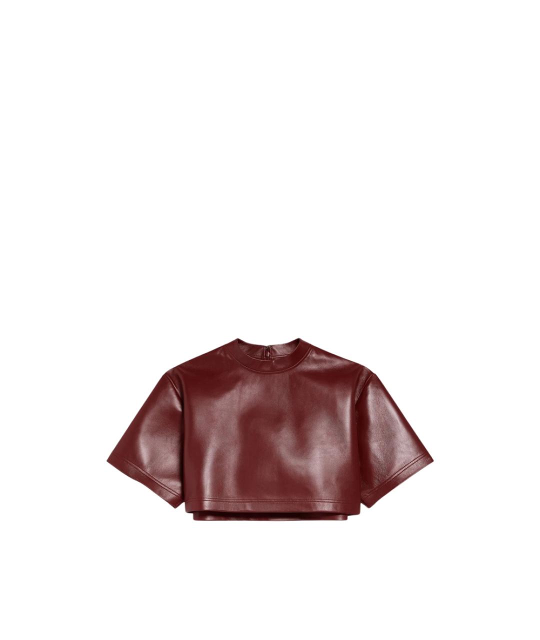 BALENCIAGA Бордовая кожаная блузы, фото 1