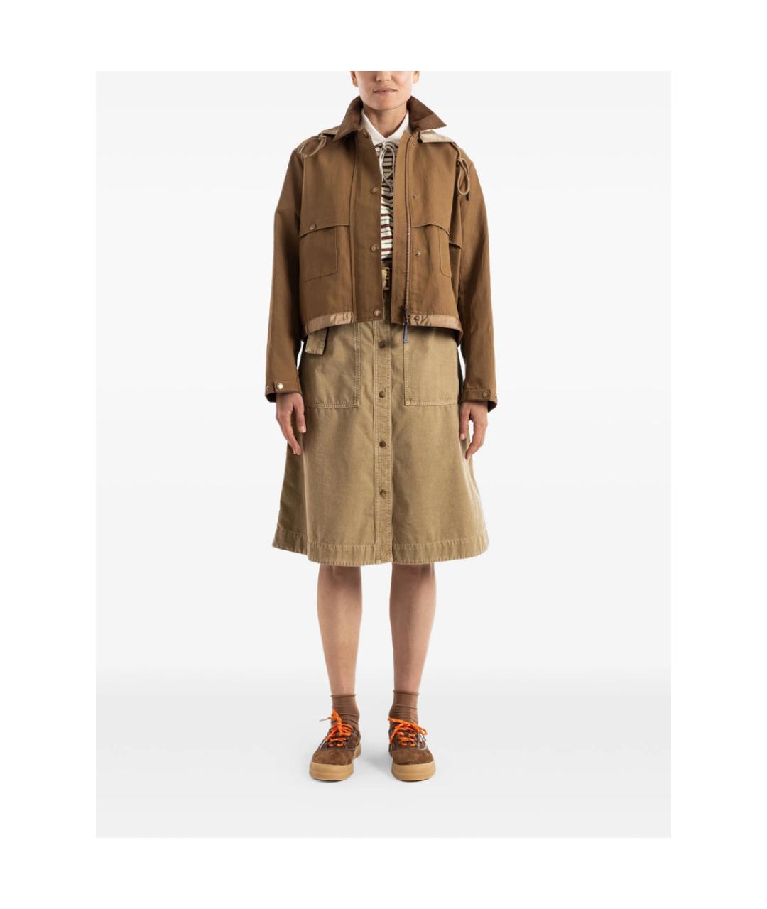 MONCLER Коричневая хлопковая куртка, фото 3