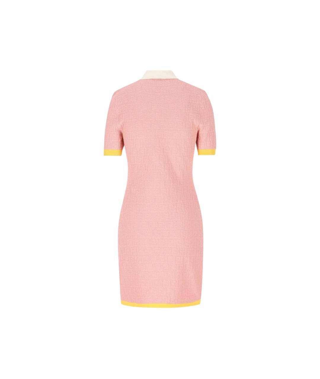 FENDI Розовое хлопковое повседневное платье, фото 2