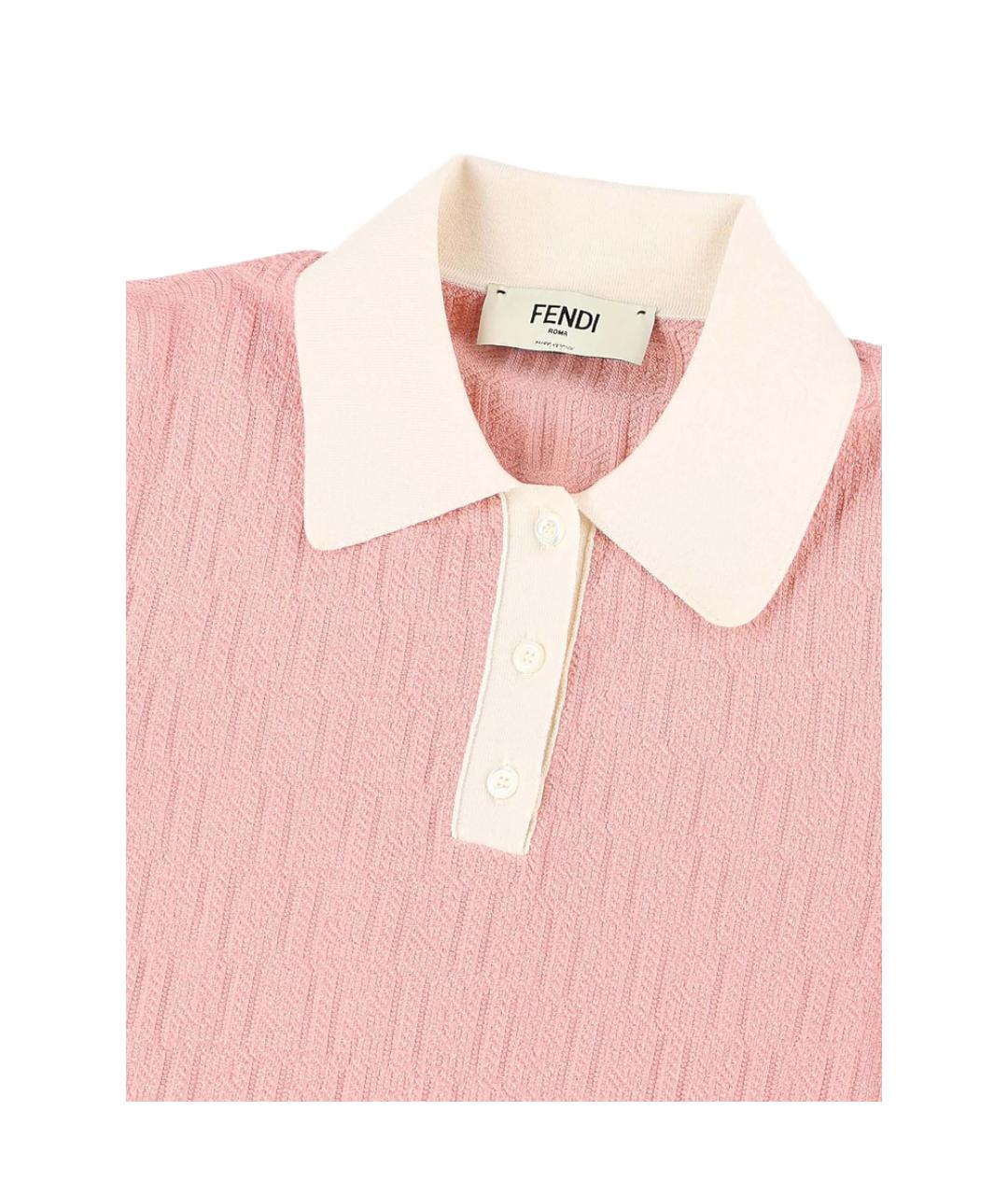 FENDI Розовое хлопковое повседневное платье, фото 3