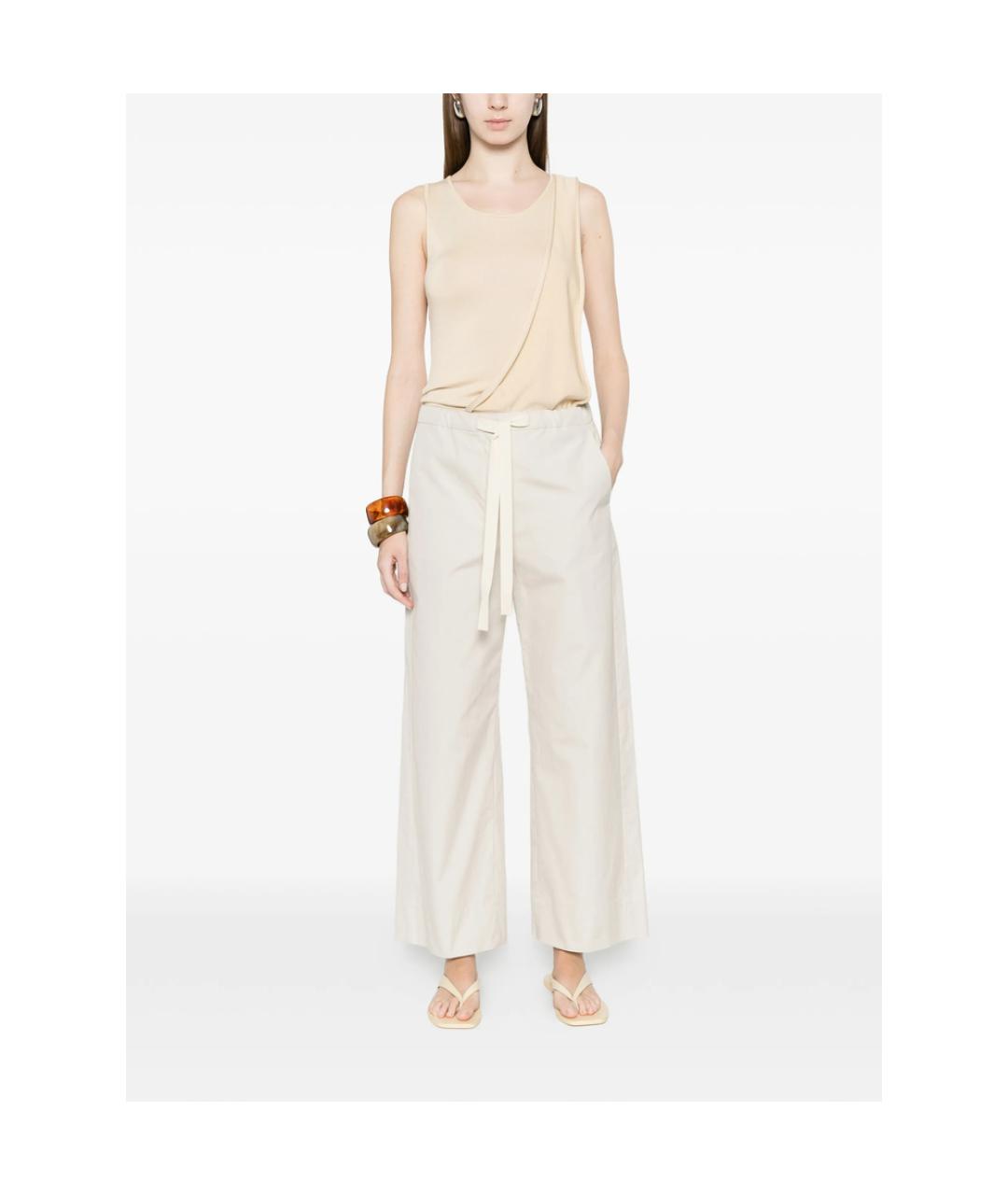 'S MAX MARA Серые хлопковые брюки широкие, фото 4