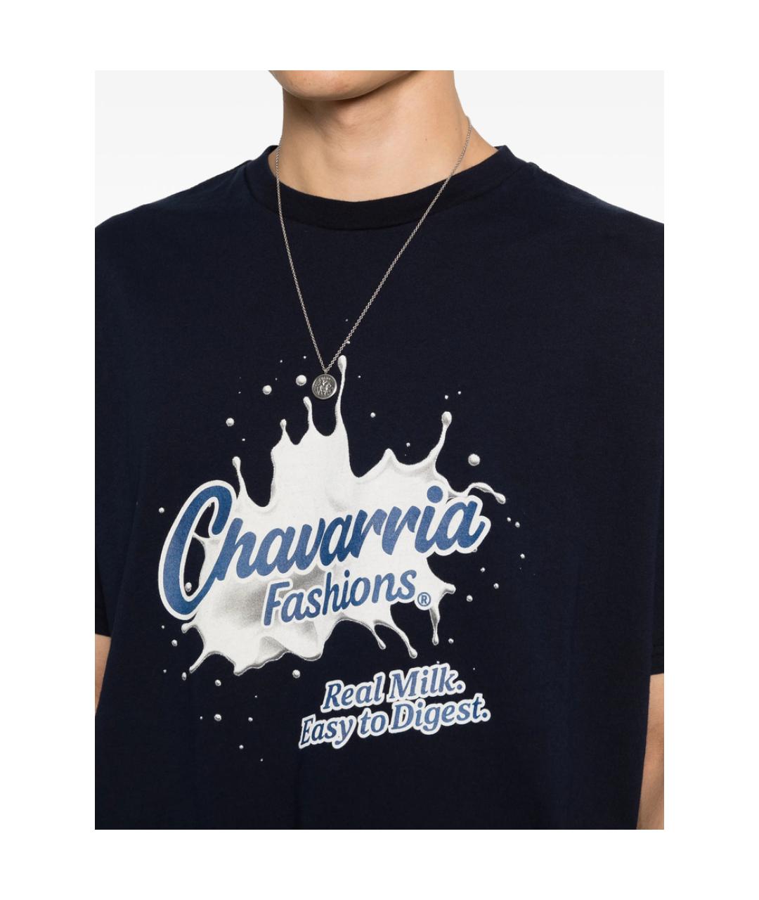 WILLY CHAVARRIA Синяя хлопковая футболка, фото 3