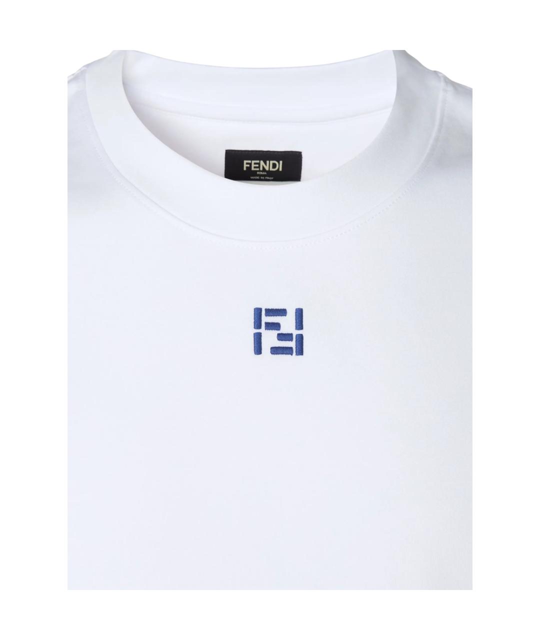 FENDI Белая хлопковая футболка, фото 3