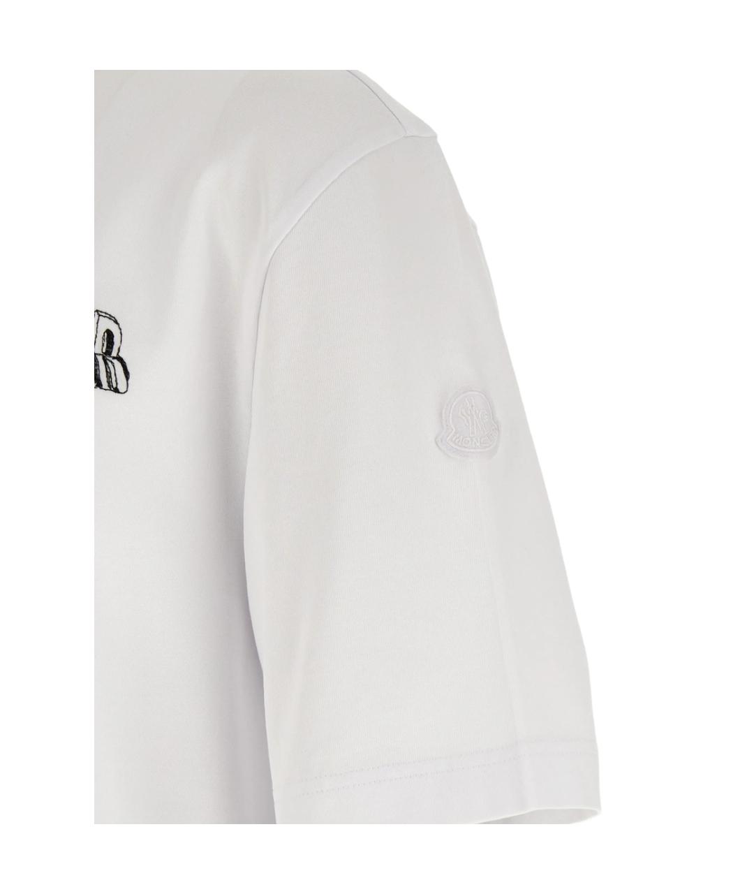 MONCLER Белая хлопковая футболка, фото 4