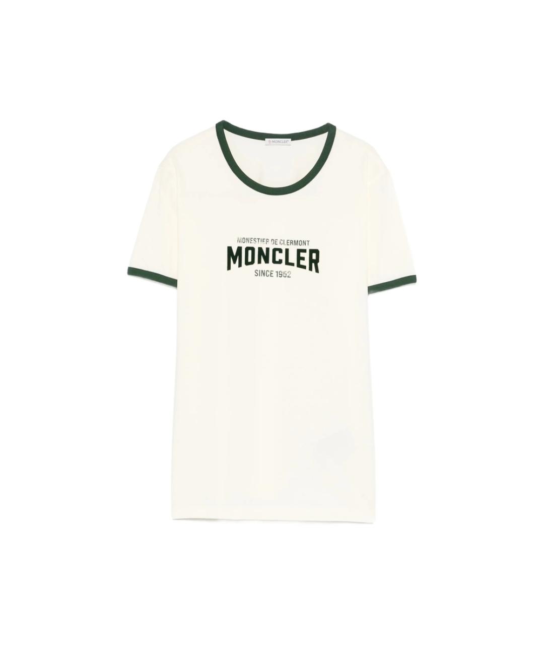 MONCLER Белая хлопковая футболка, фото 1