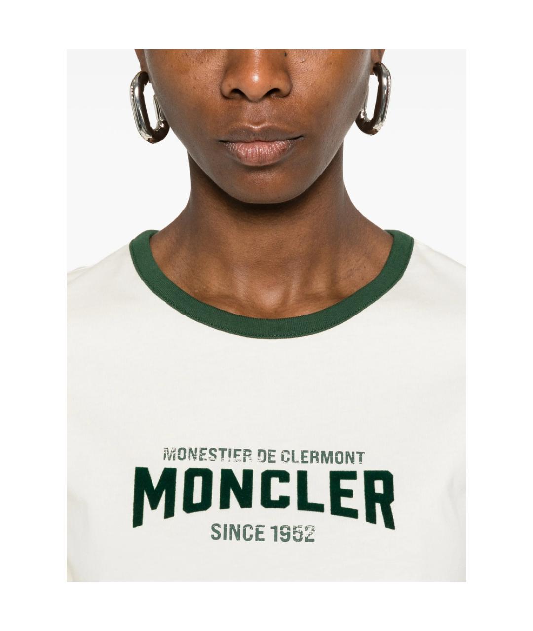 MONCLER Белая хлопковая футболка, фото 2