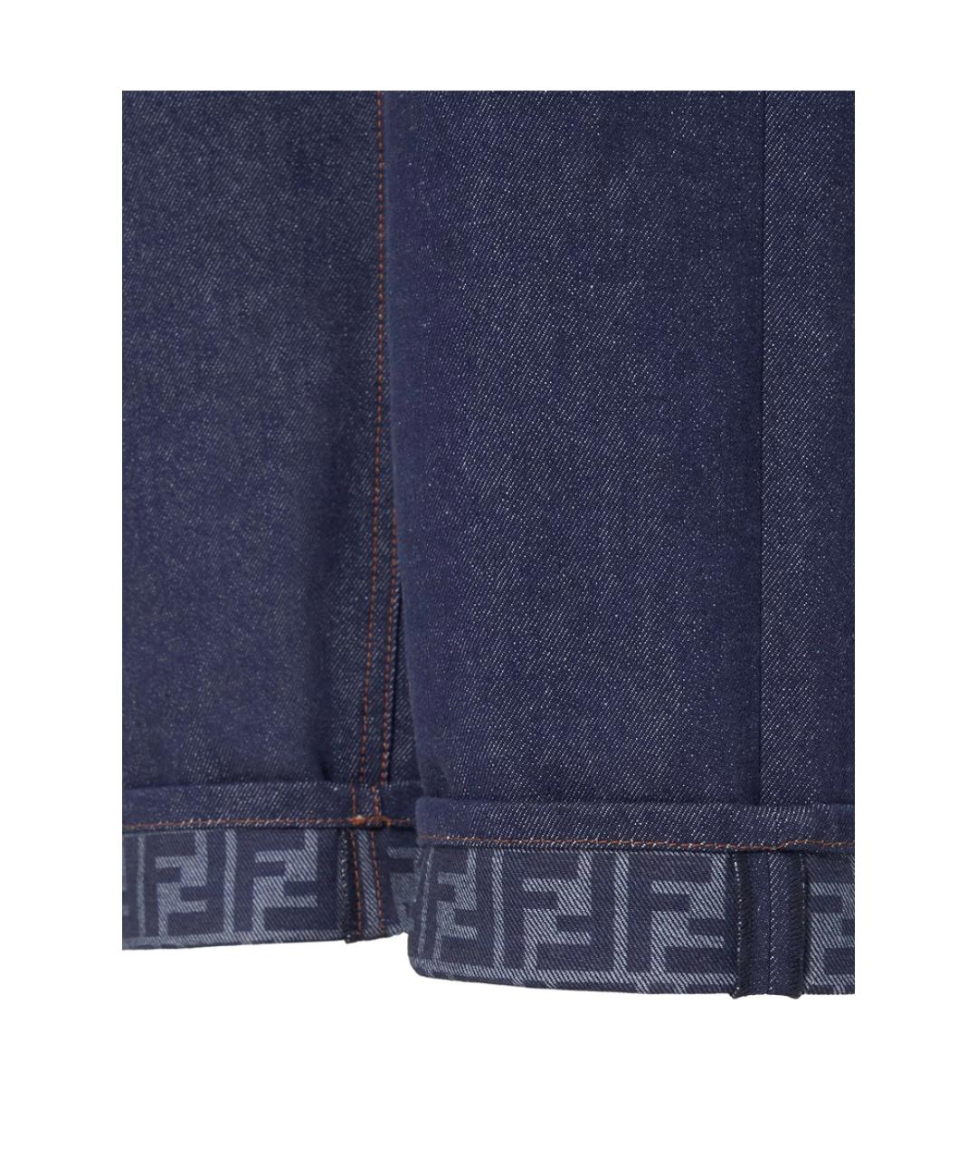 FENDI Синие хлопковые прямые джинсы, фото 3