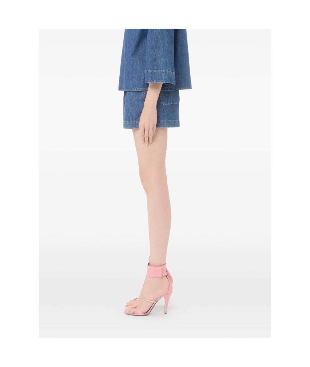 VALENTINO Синие хлопковые шорты, фото 3