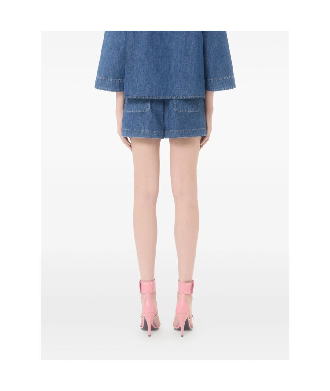 VALENTINO Синие хлопковые шорты, фото 6