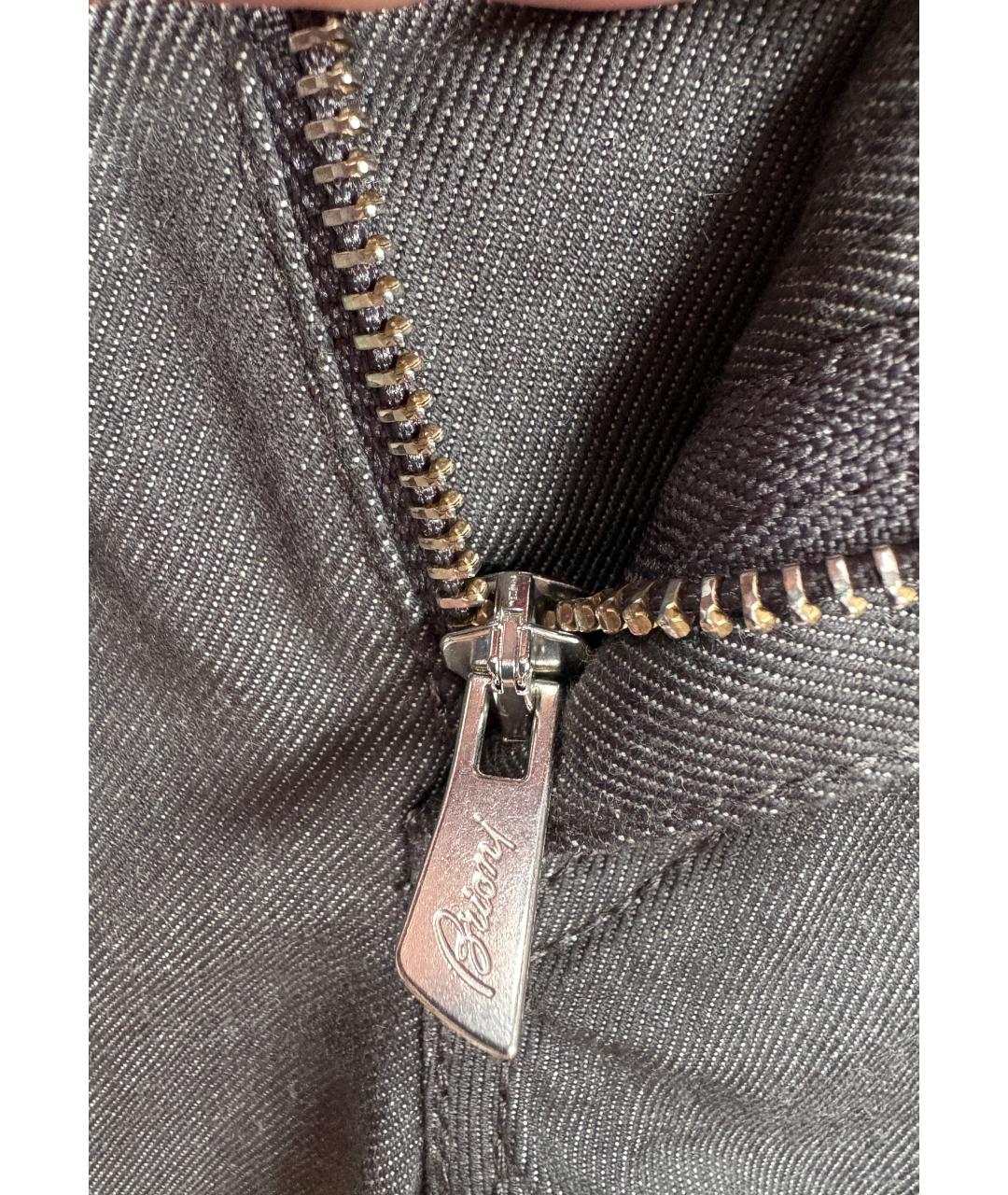 BRIONI Серые хлопко-кашемировые прямые джинсы, фото 4