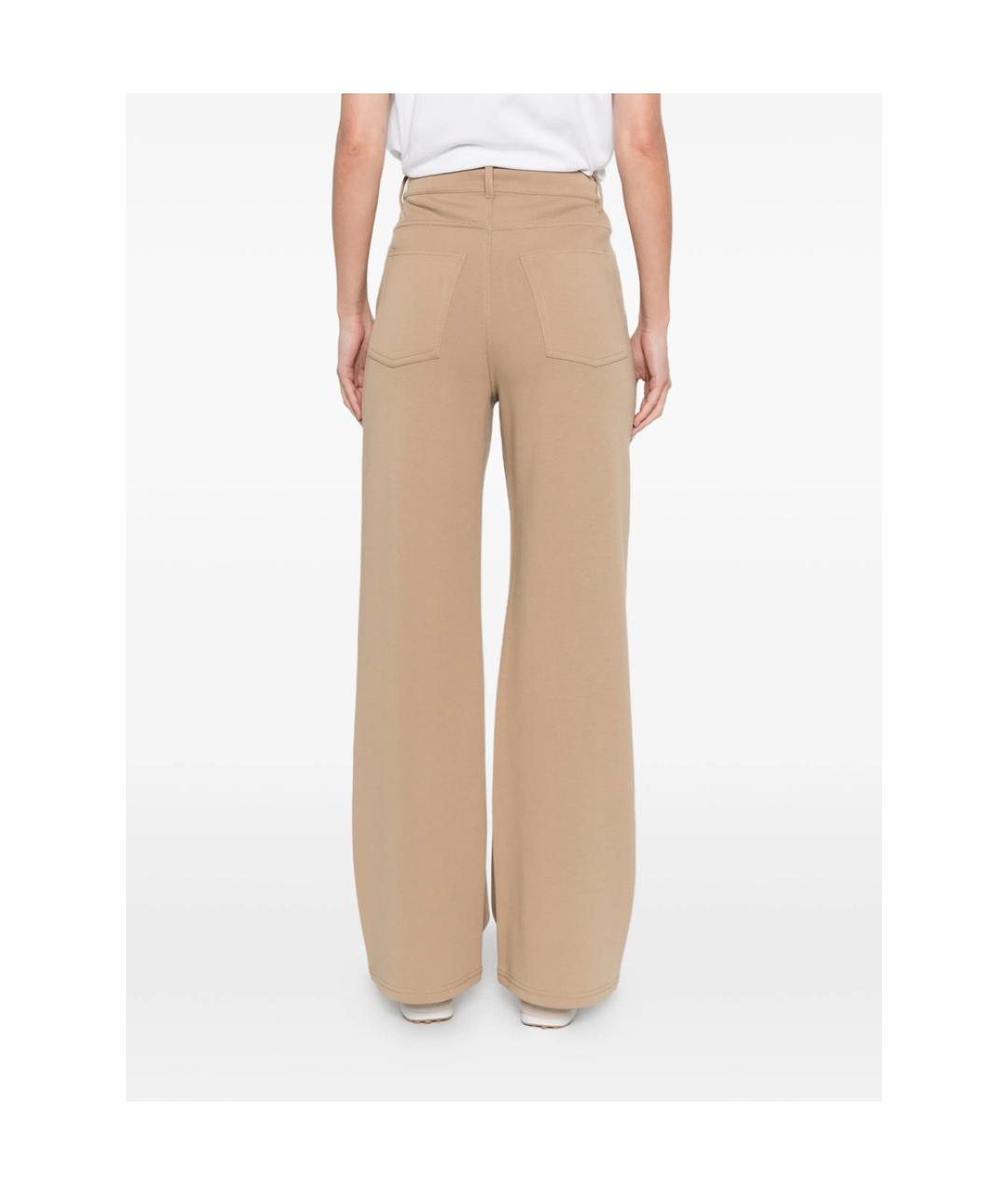 'S MAX MARA Бежевые полиэстеровые прямые брюки, фото 2