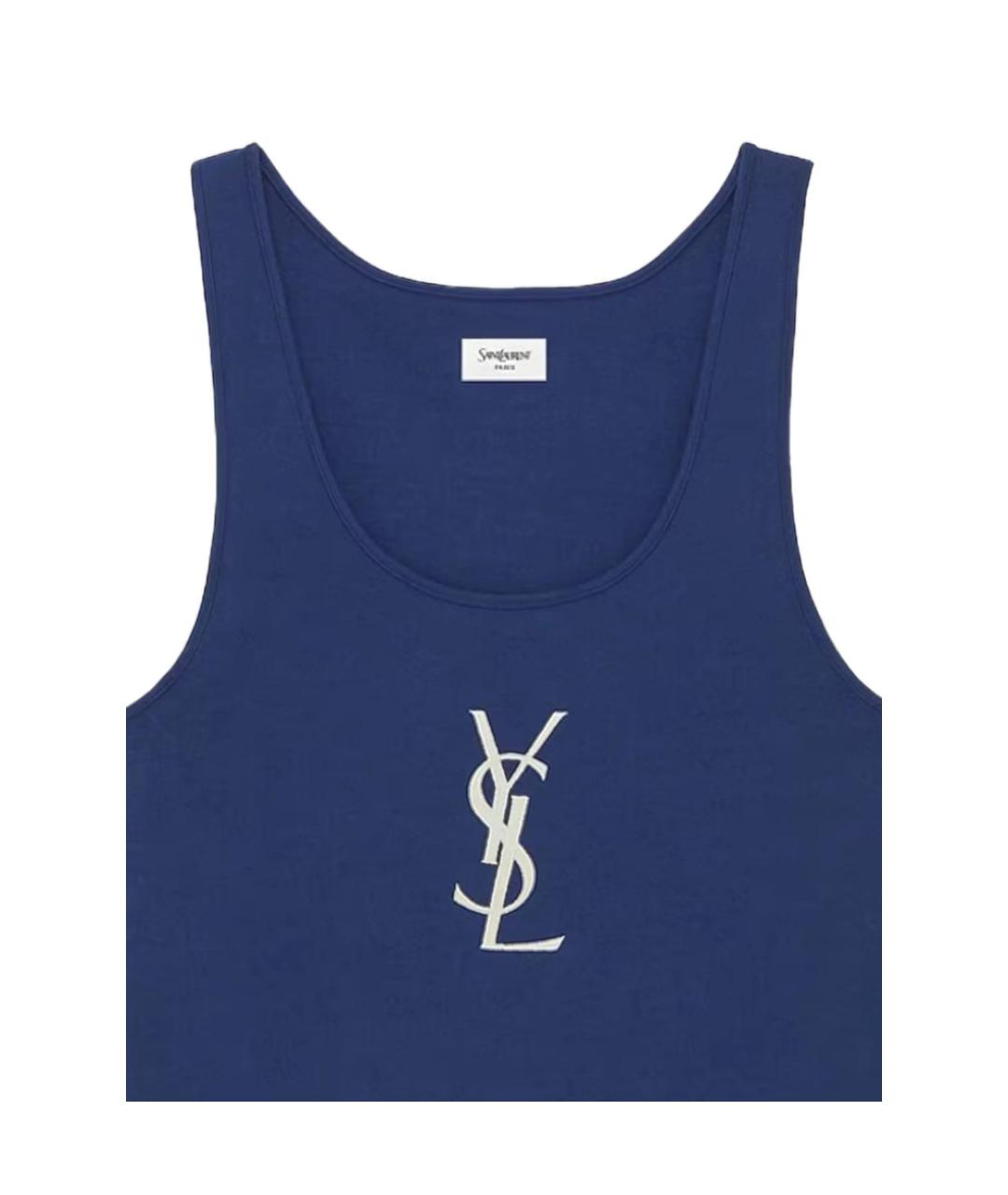 SAINT LAURENT Синяя майка, фото 2