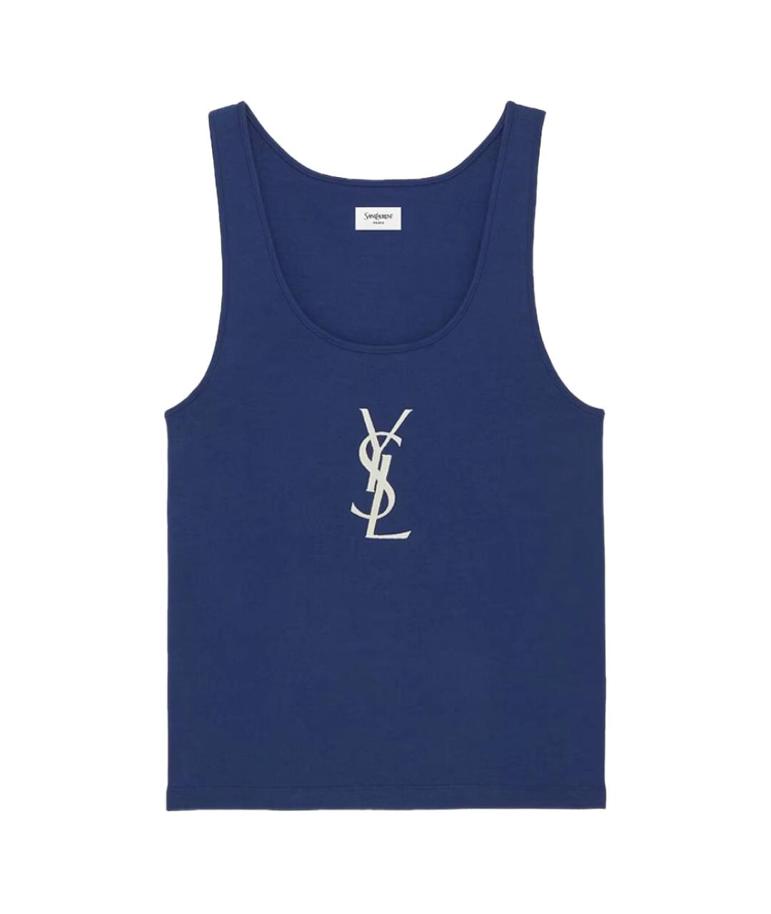 SAINT LAURENT Синяя майка, фото 1