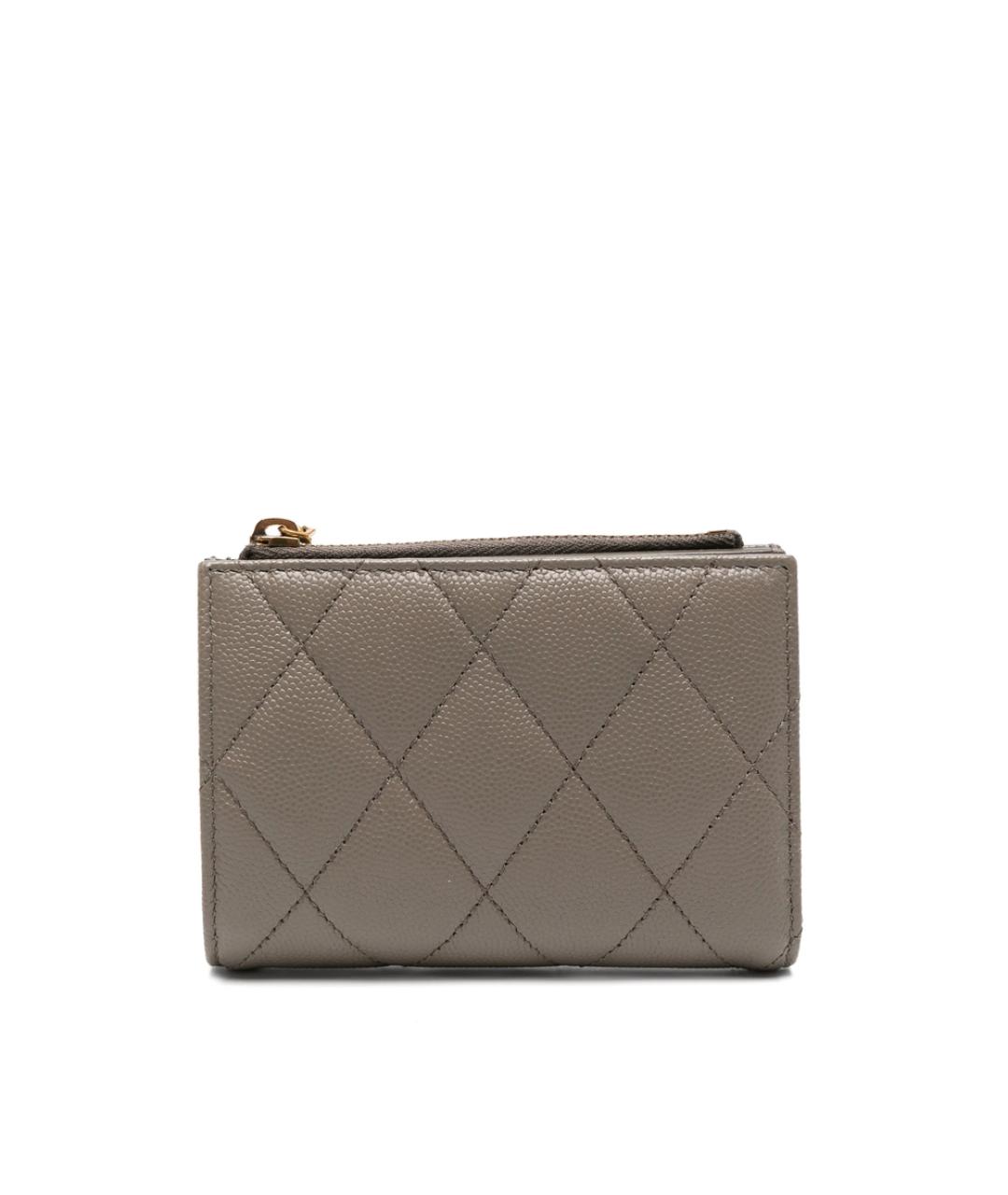 SAINT LAURENT Серый кожаный кошелек, фото 1