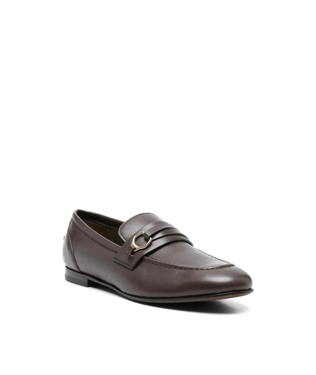 BRUNELLO CUCINELLI Коричневые кожаные лоферы, фото 4