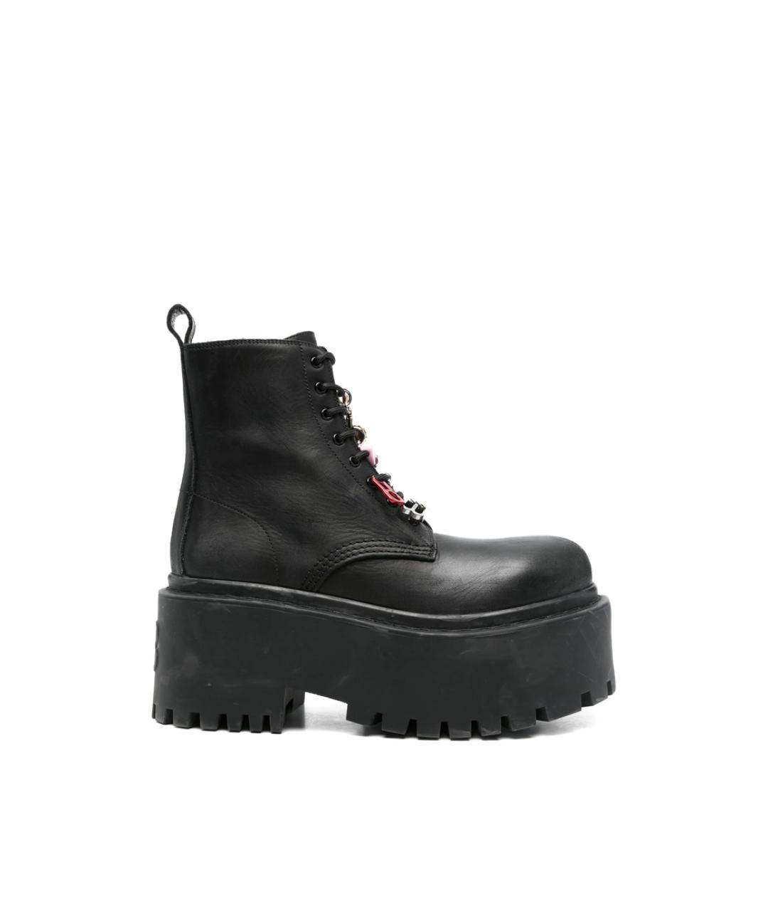 BALENCIAGA Черные кожаные ботинки, фото 1
