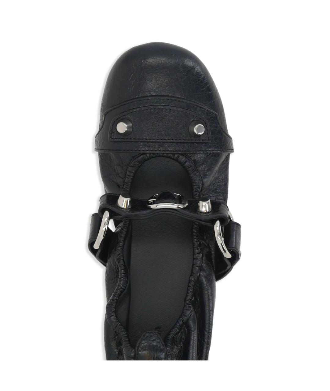 BALENCIAGA Черные кожаные балетки, фото 3