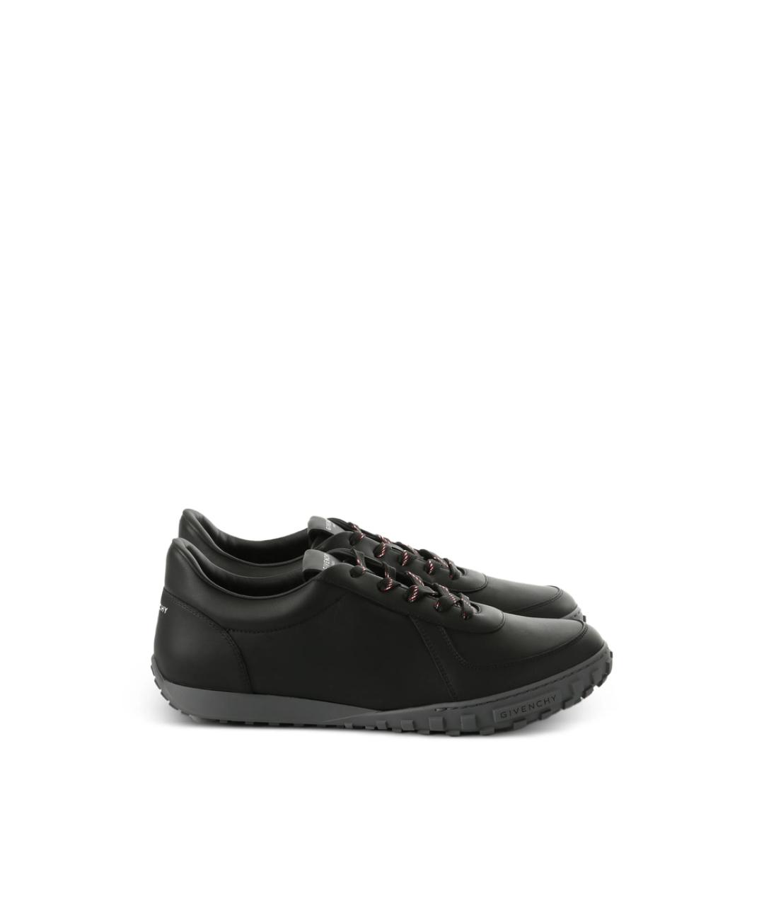 GIVENCHY Черные кожаные низкие кроссовки / кеды, фото 1