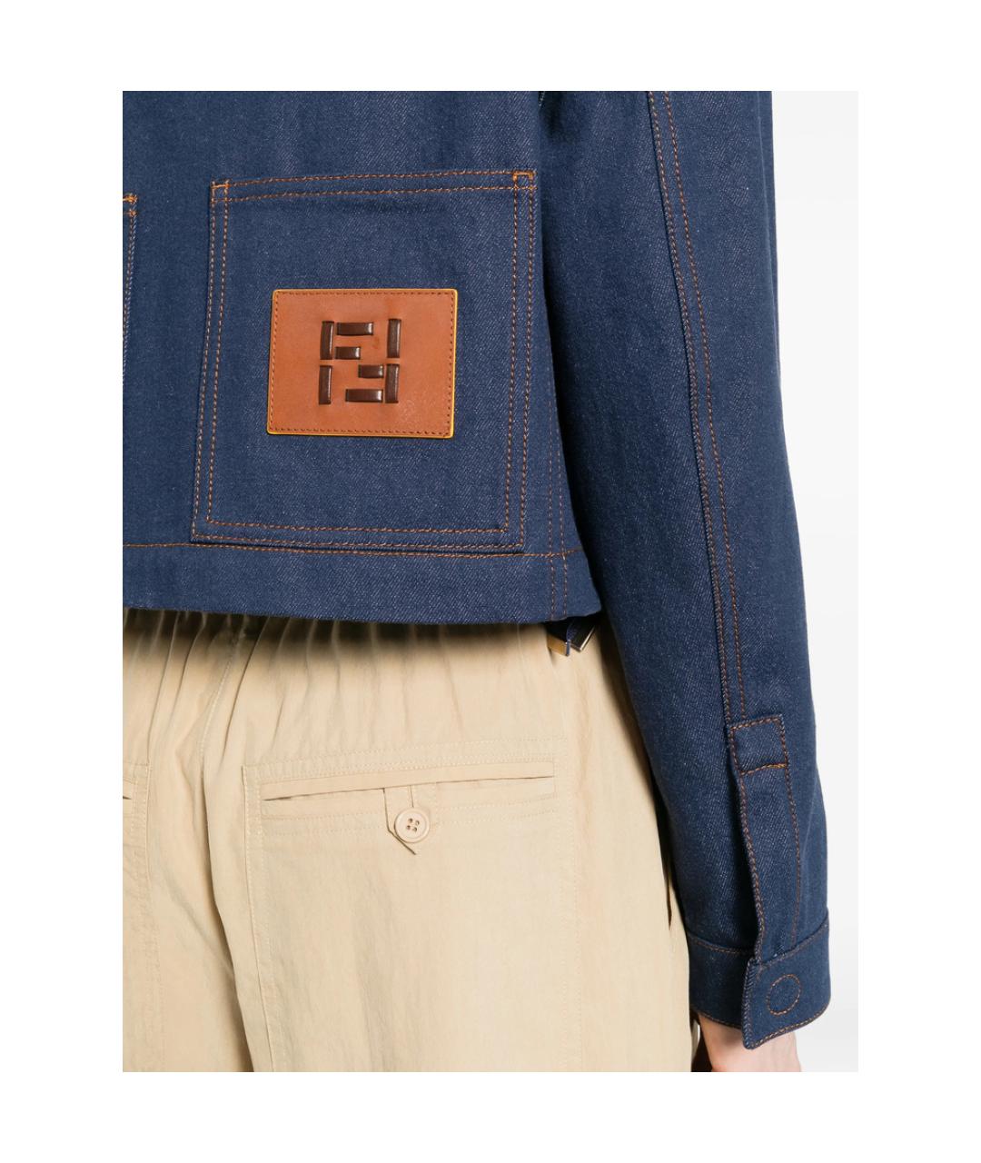 FENDI Синяя хлопковая куртка, фото 5