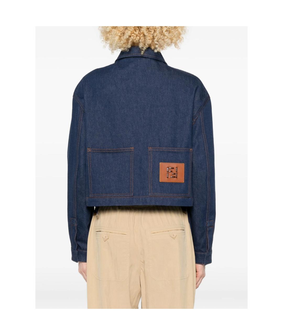 FENDI Синяя хлопковая куртка, фото 3