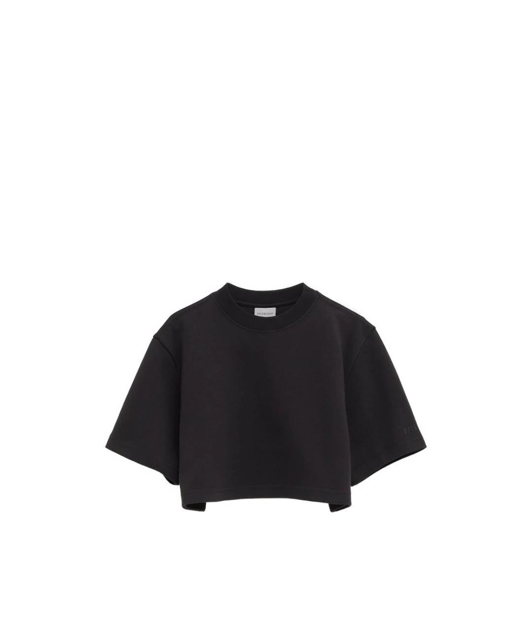 BALENCIAGA Черная полиэстеровая футболка, фото 1