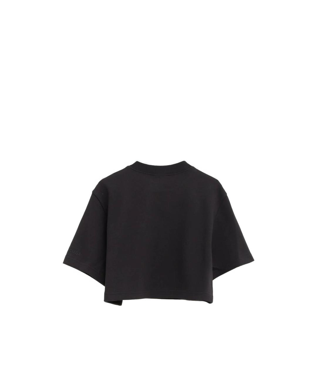 BALENCIAGA Черная полиэстеровая футболка, фото 3