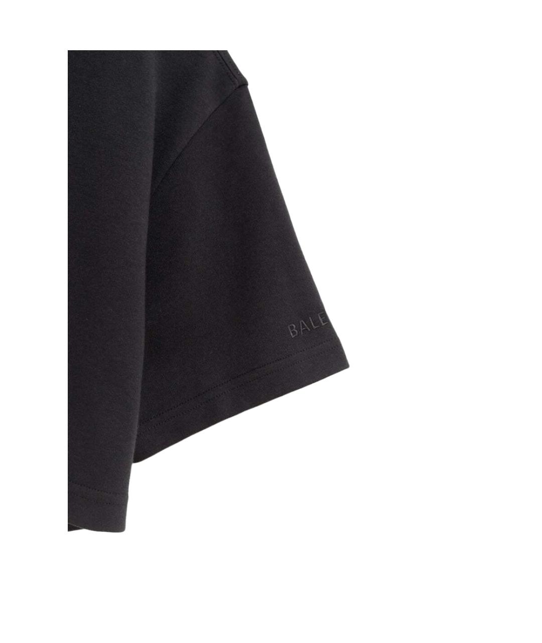 BALENCIAGA Черная полиэстеровая футболка, фото 2