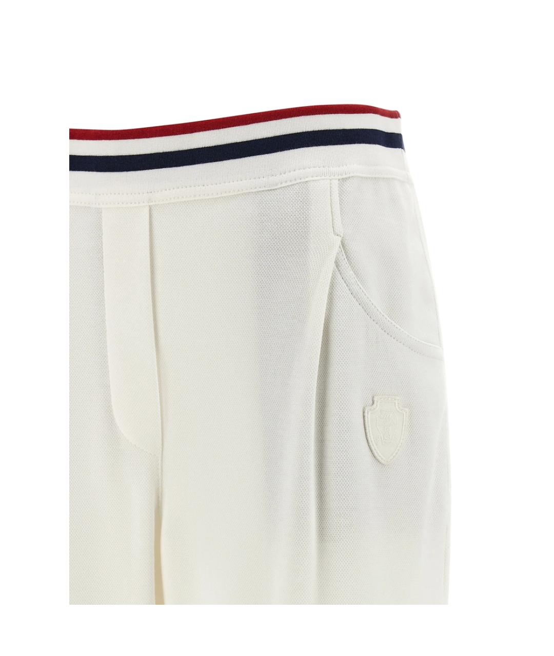 BRUNELLO CUCINELLI Белые хлопковые прямые брюки, фото 4