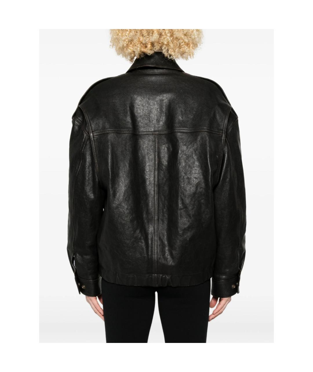 SAINT LAURENT Черная кожаная куртка, фото 2