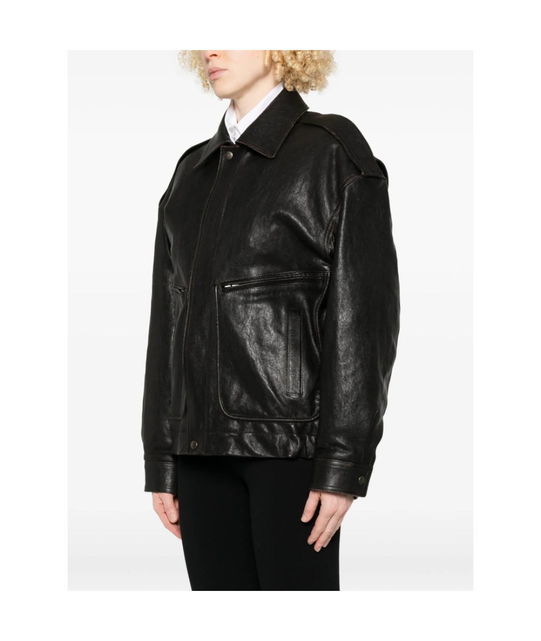 SAINT LAURENT Черная кожаная куртка, фото 4