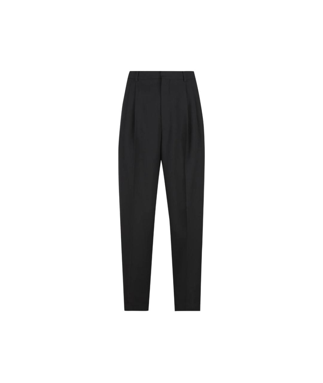 SAINT LAURENT Черные шерстяные классические брюки, фото 1