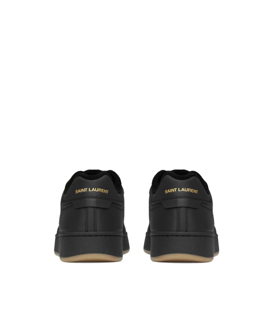 SAINT LAURENT Черные кожаные низкие кроссовки / кеды, фото 4
