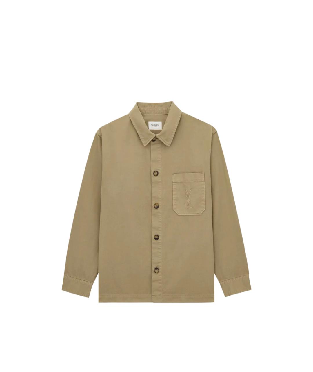 SAINT LAURENT Бежевая хлопковая куртка, фото 1