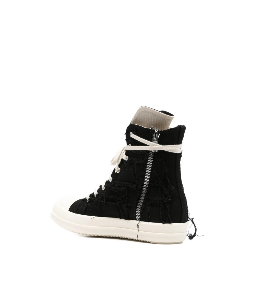 RICK OWENS DRKSHDW Черные текстильные низкие кроссовки / кеды, фото 2