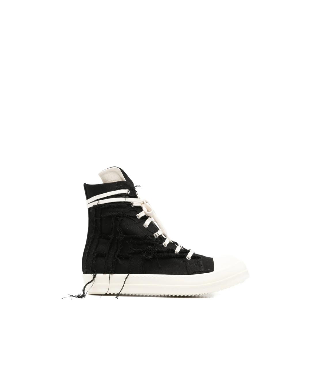 RICK OWENS DRKSHDW Черные текстильные низкие кроссовки / кеды, фото 1