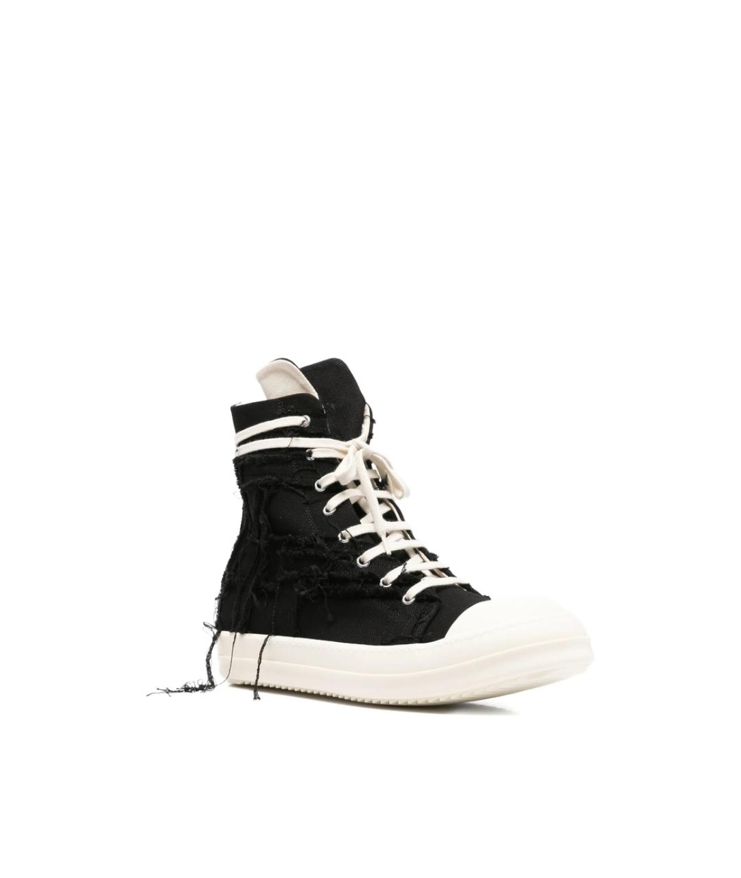 RICK OWENS DRKSHDW Черные текстильные низкие кроссовки / кеды, фото 3
