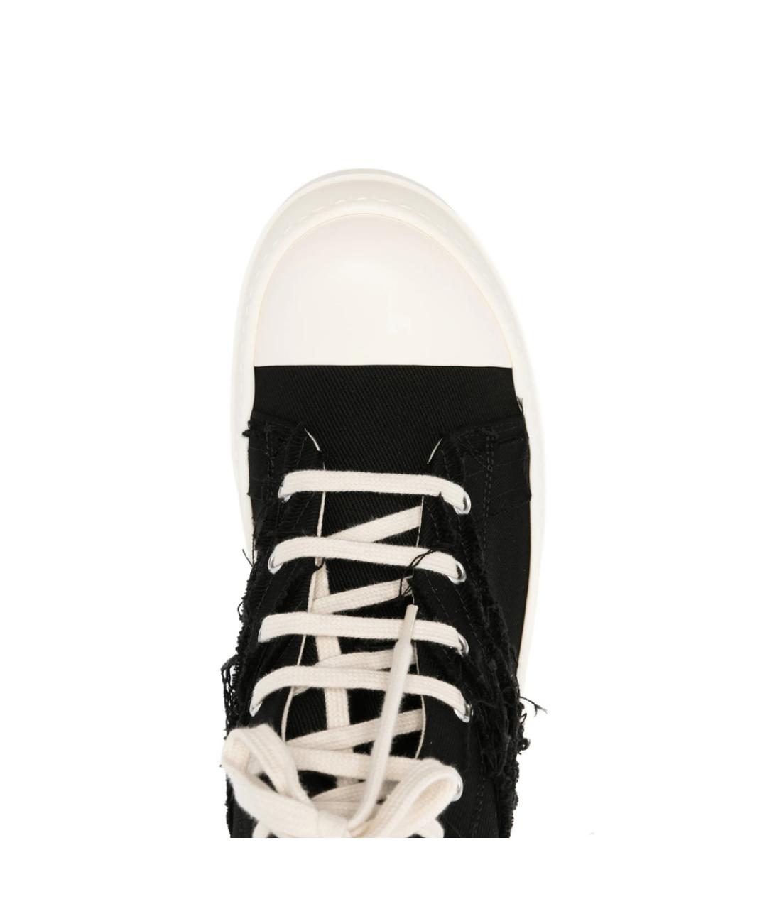 RICK OWENS DRKSHDW Черные текстильные низкие кроссовки / кеды, фото 4
