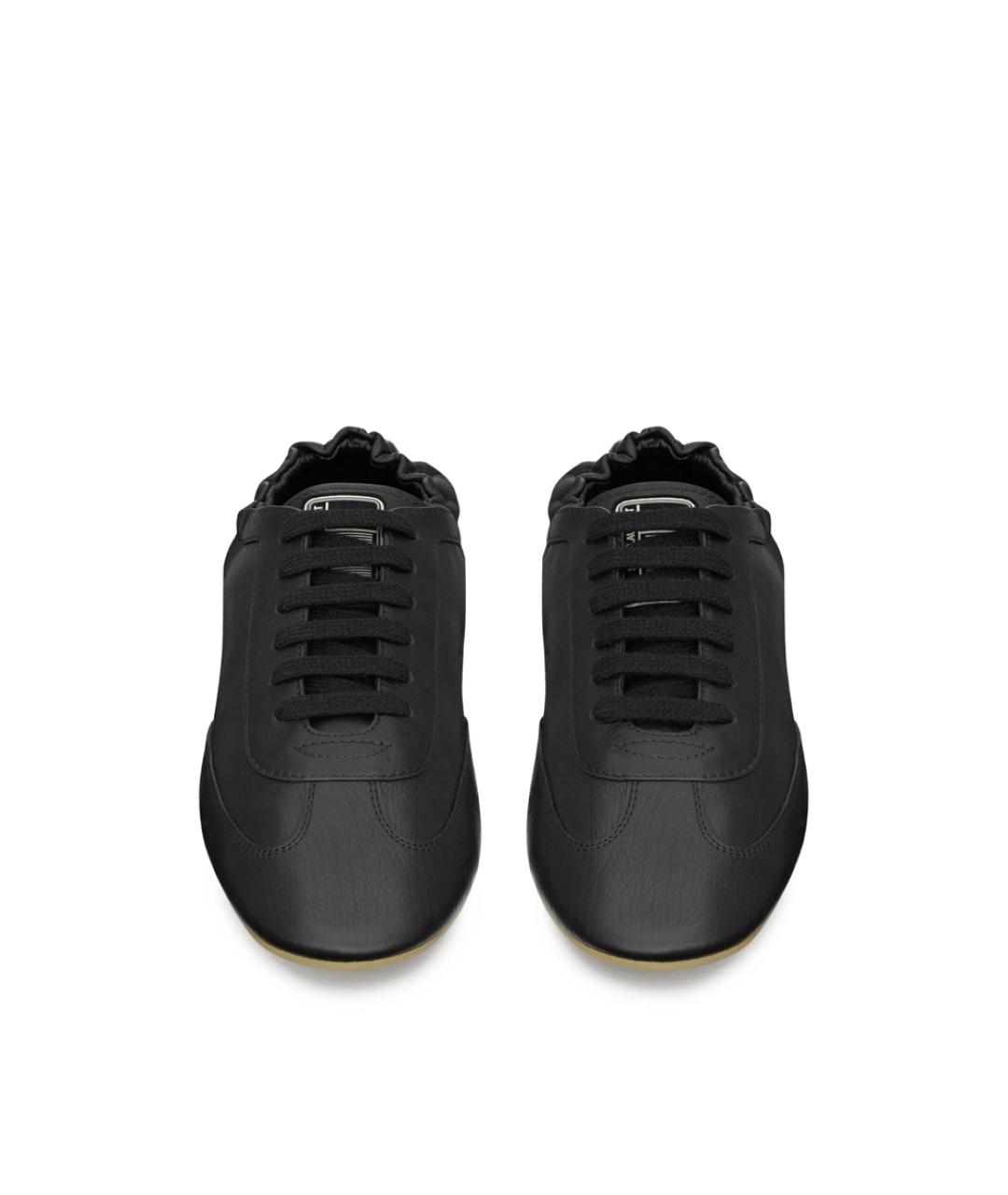 SAINT LAURENT Черные кожаные низкие кроссовки / кеды, фото 3