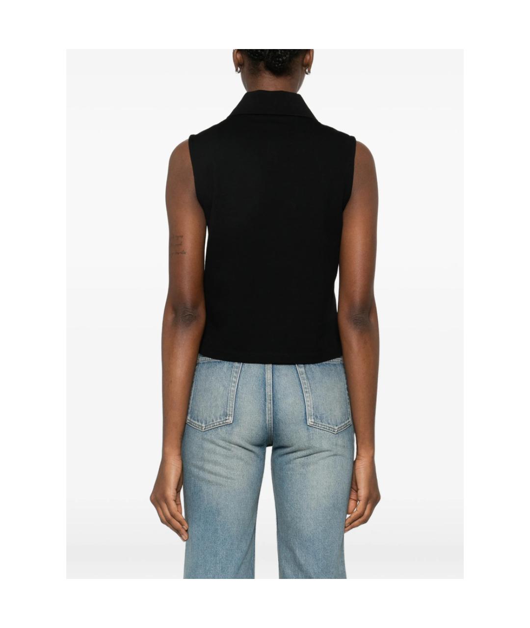 SAINT LAURENT Черная хлопковая майка, фото 3
